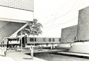 Computer Science building rendering, 1971