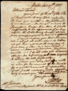 Isaiah Thomas letter, 1805