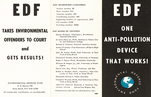 Flyer from the Environmental Defense Fund Archive, circa 1970.