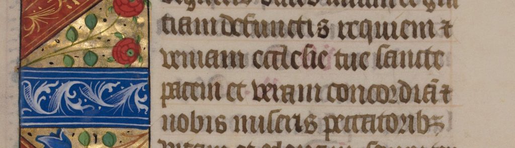Leaf 47: “Book of Hours: Horæ Bretæ Mariæ Virginis.” Latin, 15th century. Otto F. Ege: Fifty Original Leaves from Medieval Manuscripts.