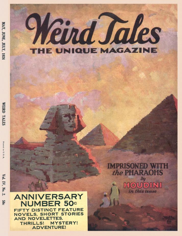The cover of Weird Tales magazine from May-July, 1924. 