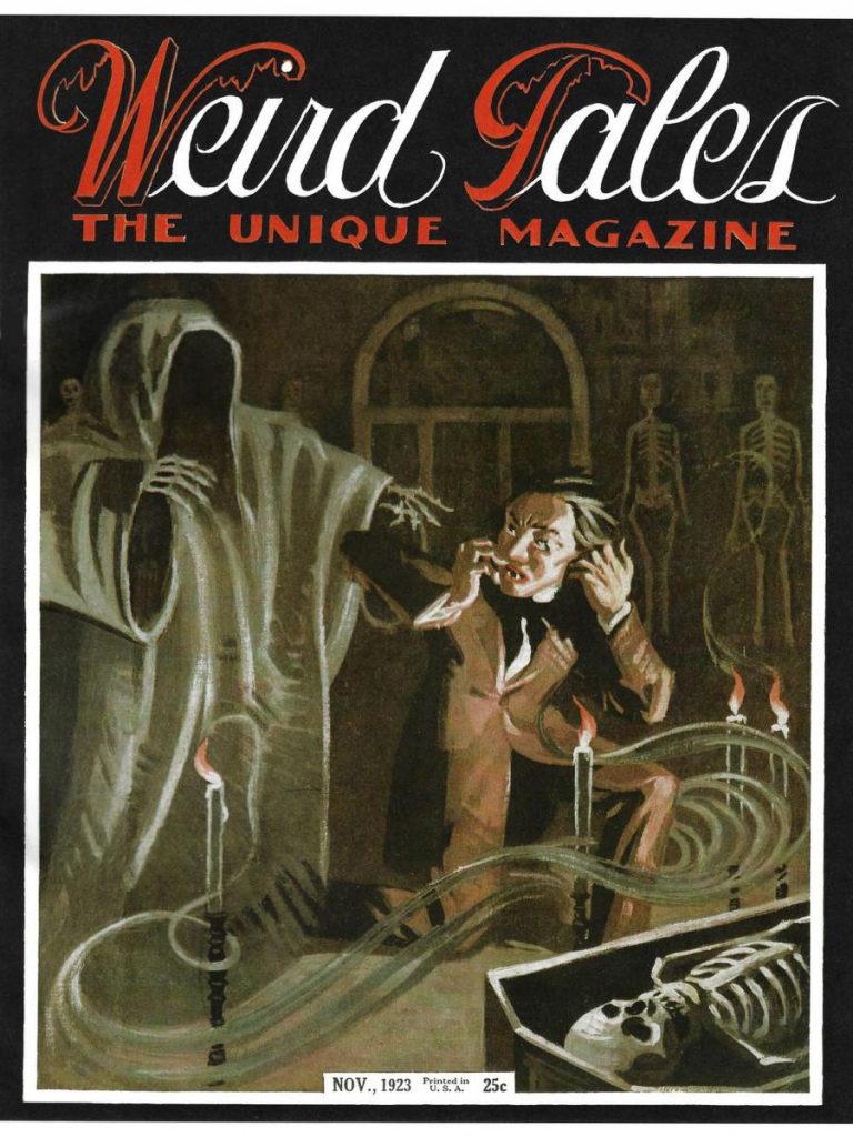 The cover of Weird Tales magazine from November, 1923.