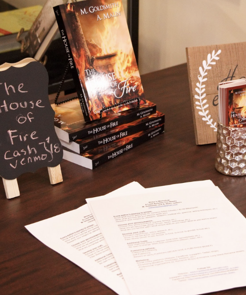 "House on Fire" book on display at workshop